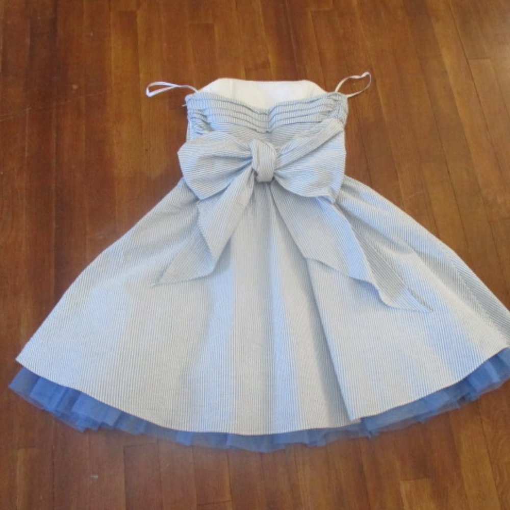 - Betsey Johnson Y2K? nautical seersucker dress vintage preppy vintage boat sz 2 - Picture 3 of 14